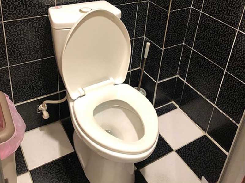 弄濕女廁廁板（及地板！）