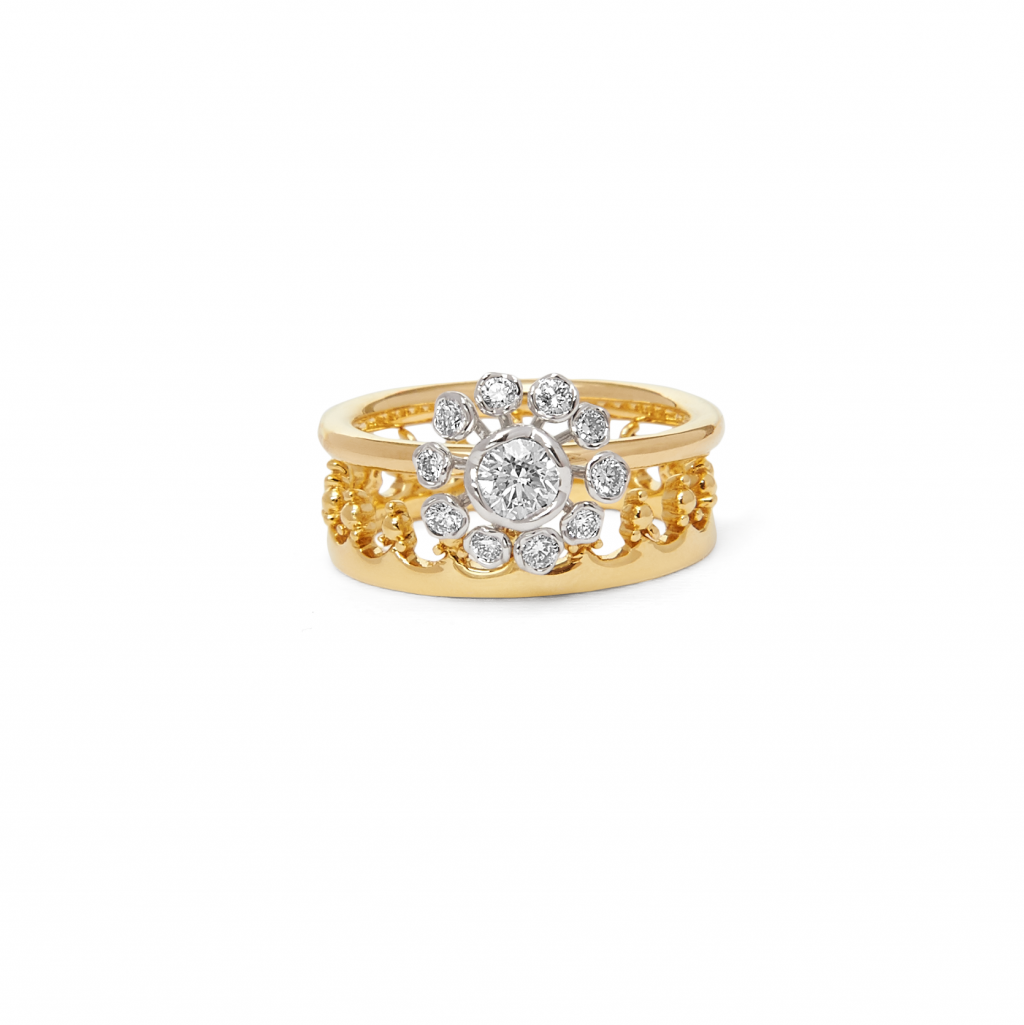Marguerite 18K 金鑽石與皇冠戒指組合 HKD 116,500